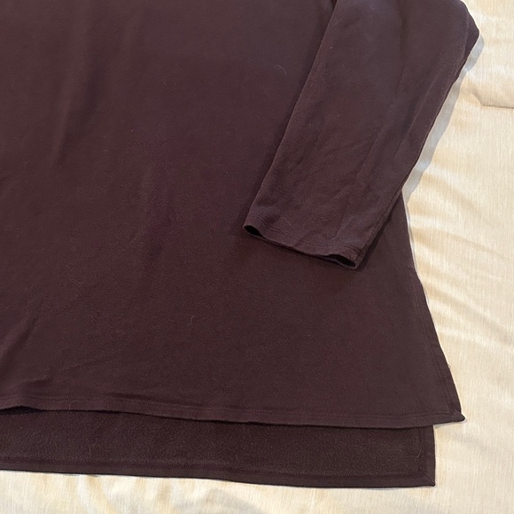 Eileen Fisher Cozy Brushed Terry Hug Raglan-Sleeve Top – XL – Plum - Picture 4 of 9